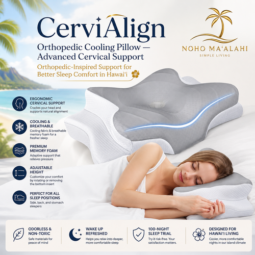 CerviAlign Orthopedic Cooling Pillow — Advanced Cervical Support  Orthopedic-Inspired Support for Better Sleep Comfort in Hawaiʻi