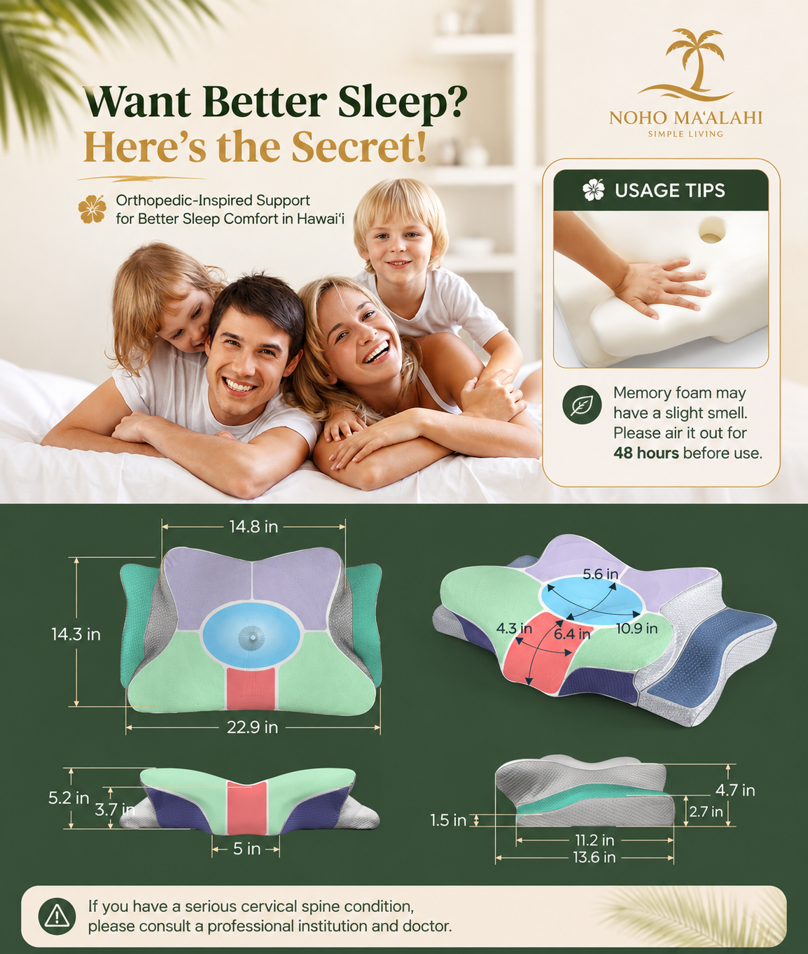 CerviAlign Orthopedic Cooling Pillow — Advanced Cervical Support  Orthopedic-Inspired Support for Better Sleep Comfort in Hawaiʻi